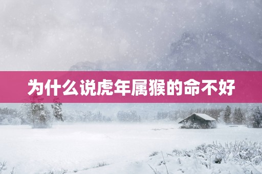 为什么说蛇年属猴的命不好