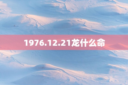 1976.12.21龙什么命