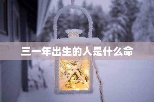 三一年出生的人是什么命