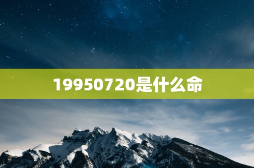 19950720是什么命