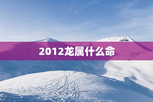 2012龙属什么命