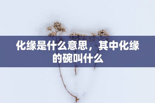 化缘是什么意思，其中化缘的碗叫什么