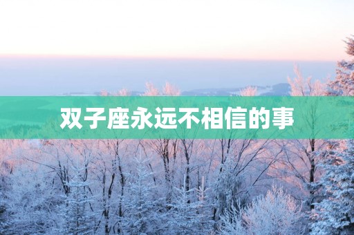 双子座永远不相信的事