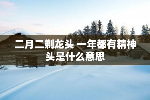 二月二剃龙头 一年都有精神头是什么意思