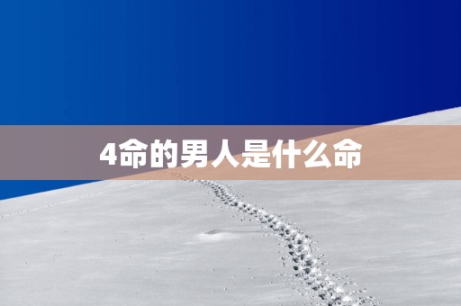 4命的男人是什么命