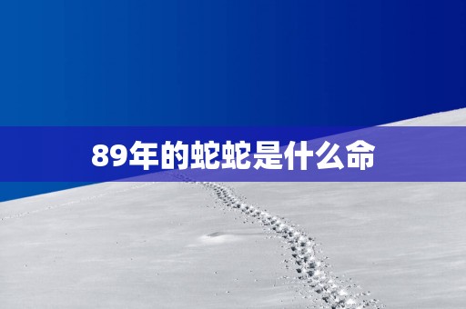 89年的蛇蛇是什么命