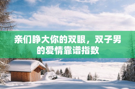 亲们睁大你的双眼，双子男的爱情靠谱指数