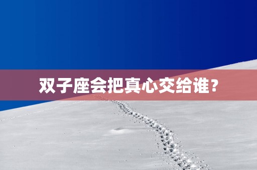 双子座会把真心交给谁？