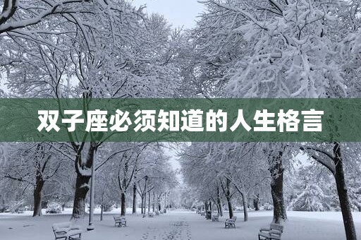 双子座必须知道的人生格言