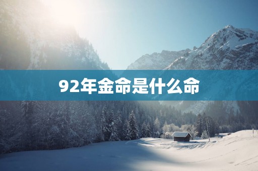 92年金命是什么命