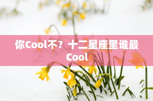 你Cool不？十二星座里谁最Cool