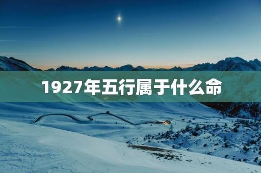 1927年五行属于什么命