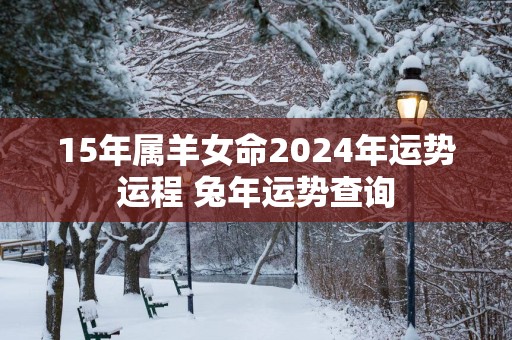 15年属羊女命2025年运势运程 蛇年运势查询