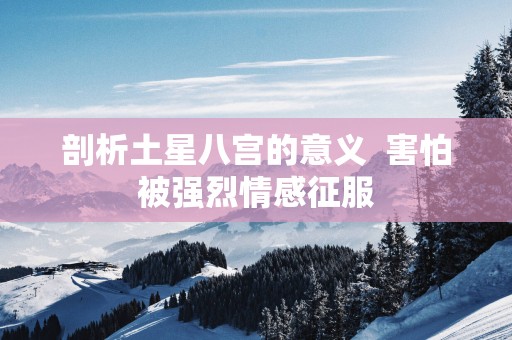 剖析土星八宫的意义  害怕被强烈情感征服