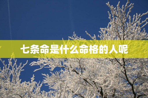 七条命是什么命格的人呢