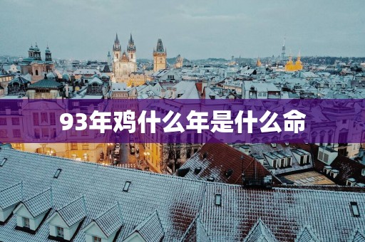 93年鸡什么年是什么命