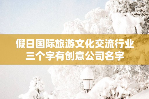 假日国际旅游文化交流行业三个字有创意公司名字