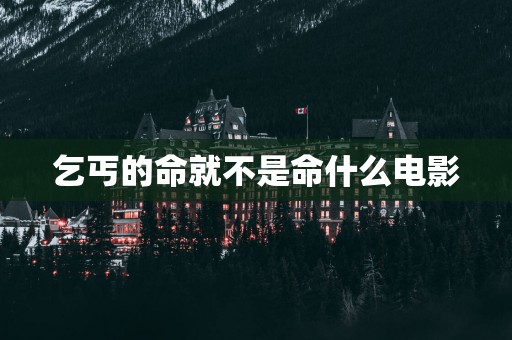 乞丐的命就不是命什么电影