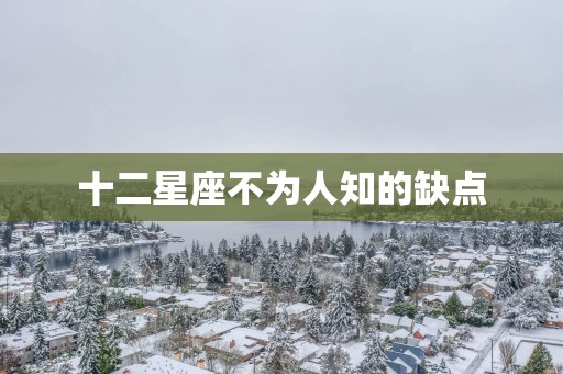 十二星座不为人知的缺点