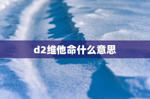 d2维他命什么意思