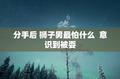 分手后 狮子男最怕什么  意识到被耍