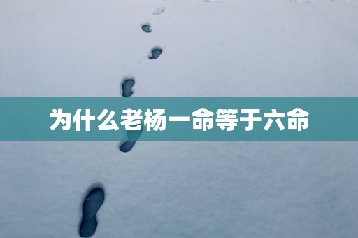 为什么老杨一命等于六命