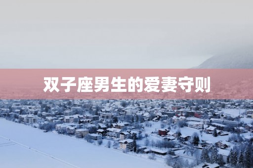 双子座男生的爱妻守则