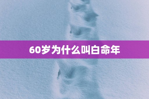 60岁为什么叫白命年