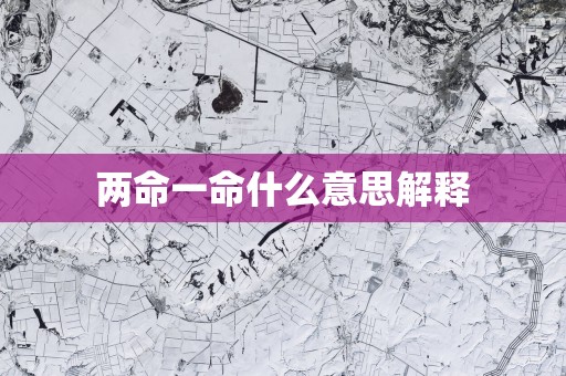 两命一命什么意思解释