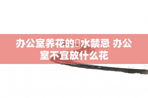 办公室养花的風水禁忌 办公室不宜放什么花