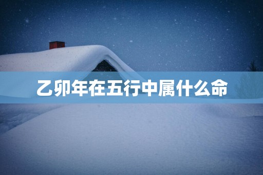 乙卯年在五行中属什么命