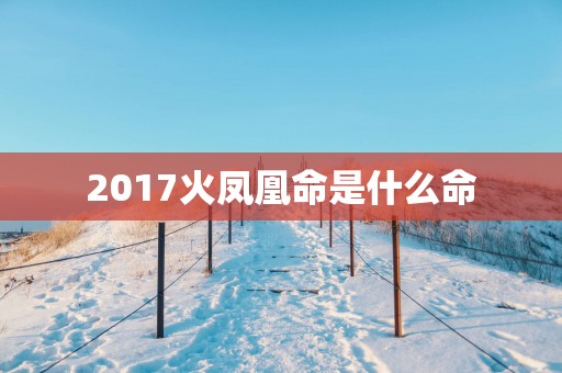 2017火凤凰命是什么命