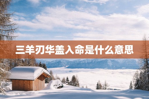 三羊刃华盖入命是什么意思