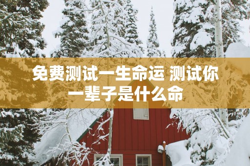 免费测试一生命运 测试你一辈子是什么命