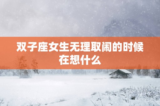 双子座女生无理取闹的时候在想什么
