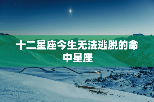 十二星座今生无法逃脱的命中星座
