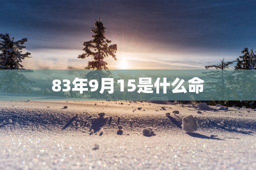 83年9月15是什么命