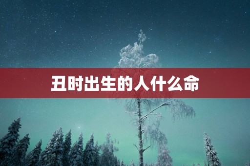 丑时出生的人什么命