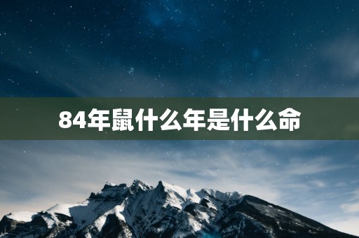 84年鼠什么年是什么命