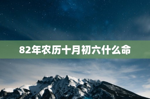 82年农历十月初六什么命