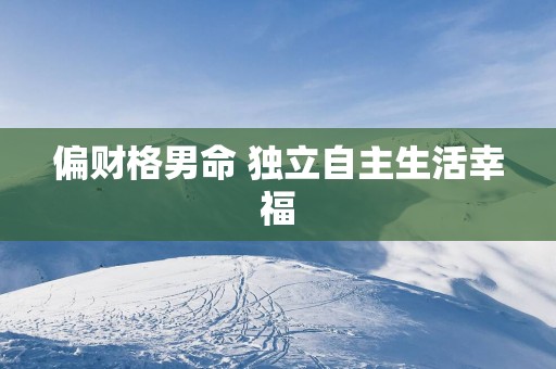 偏财格男命 独立自主生活幸福