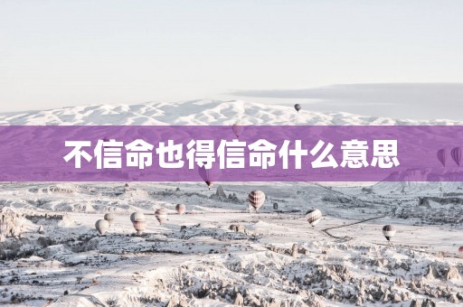 不信命也得信命什么意思