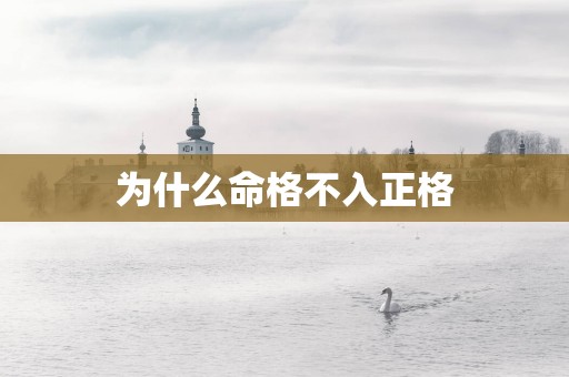 为什么命格不入正格