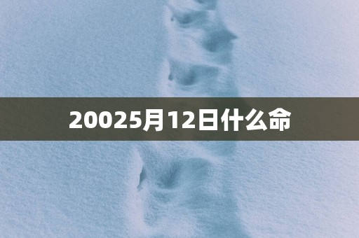 20025月12日什么命