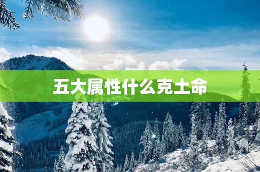 五大属性什么克土命
