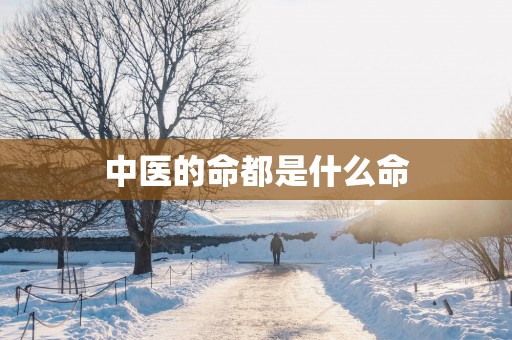 中医的命都是什么命