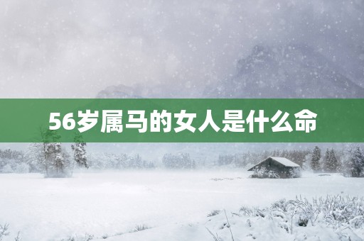 56岁属马的女人是什么命