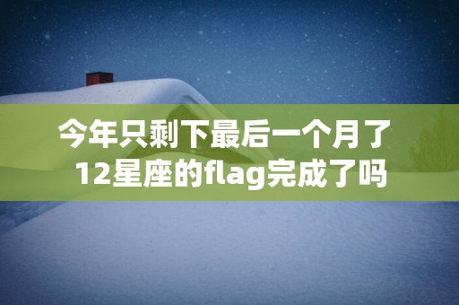 今年只剩下最后一个月了 12星座的flag完成了吗