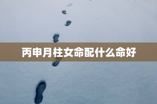 丙申月柱女命配什么命好