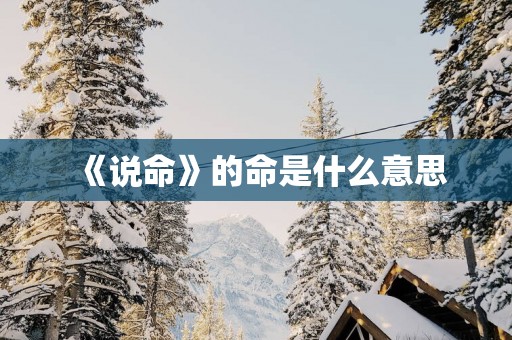 《说命》的命是什么意思